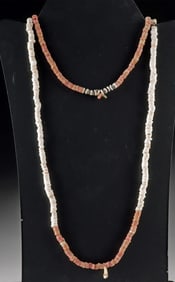 Pre-Columbian Shell, Stone & Teeth Beaded Necklace
