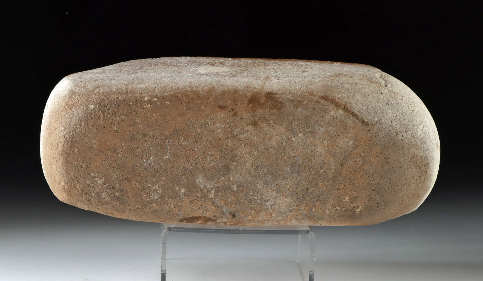 Large Prehistoric Anasazi Stone Mano: **Originally Listed At $350** Native American, southwestern United States, Pueblo I/Pueblo II period, Anasazi, ca. 875 to 1200 CE. A hand-carved stone grinding tool known as a mano (Spanish for "hand"