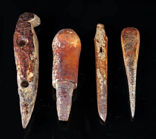 Four Punuk & Thule Culture Walrus Ivory Hunting Tools