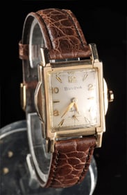 1960s Bulova 10K Gold Plated Square Dial Wristwatch