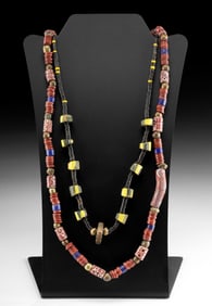19th C. European / African Glass & Brass Necklaces