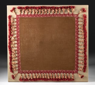 Ancient Chimu Camelid Wool Textile w/ Fringe Border