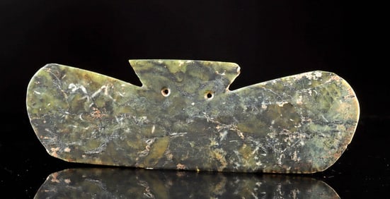 Tairona Green Stone Bat Wing Pendant - Exquisite Form
