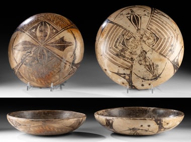 Two Nayarit Chinesco Bowls - Geometric Painted Wares