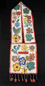 19th C. Native American Ojibwe Beaded Bandolier Bag