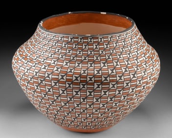 Acoma Pueblo Polychrome Olla Vessel by Loretta Garcia