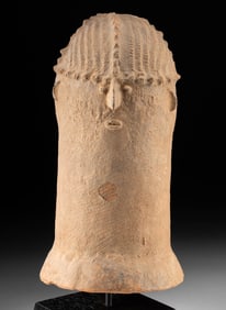 Ancient African Bura Terracotta Head Effigy Urn