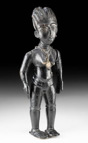 Ghanian Aowin Lacquered Wood Female Shrine Figure