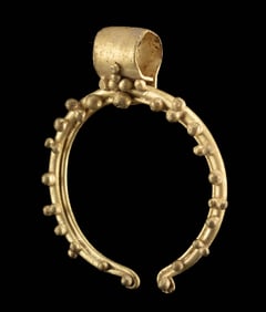 Roman Gold Lunula Pendant w/ Granulation - 20+ Karat
