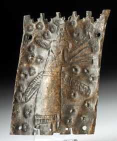 Urartian Bronze Votive Plaque - Warrior w/ Standard