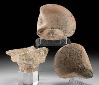 Three Holyland Pottery Oil Lamps