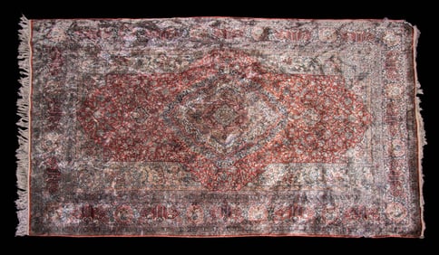 Persian Silk Rug, 8.5' Long, & High Knot Density