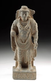 Gandharan Schist Sculpture of Bodhisattva Maitreya