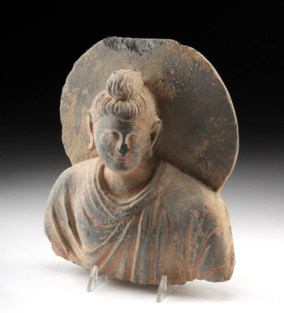 Gandharan Schist Carving of Buddha w/ Aureole (1 of 3)