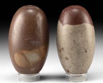 Two Shiva Lingam Stones from Narmada River, India