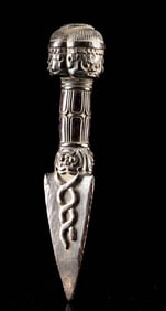 Himalayan Wooden Ritual Phurba - Serpent Blade Design