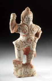 Chinese Tang Dynasty Pottery Lokapala Guardian Figure