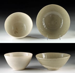 Song Dynasty Porcelain Qingbai & Longquan Bowls