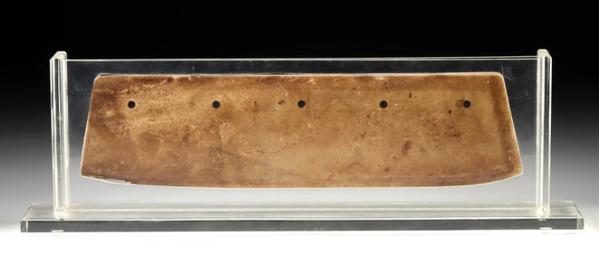 Large Serpentine Chinese Stone Ritual Blade (Hu)