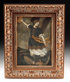 Peruvian Painting - St. Michael Conquering the Devil