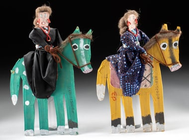 Mamie Deschillie Mixed Media - Two Women on Horses