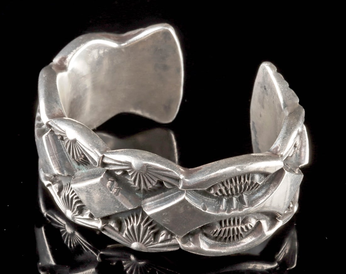 Bold Silver Cuff Bracelet by Apache Artist Marc Antia (1 of 3)