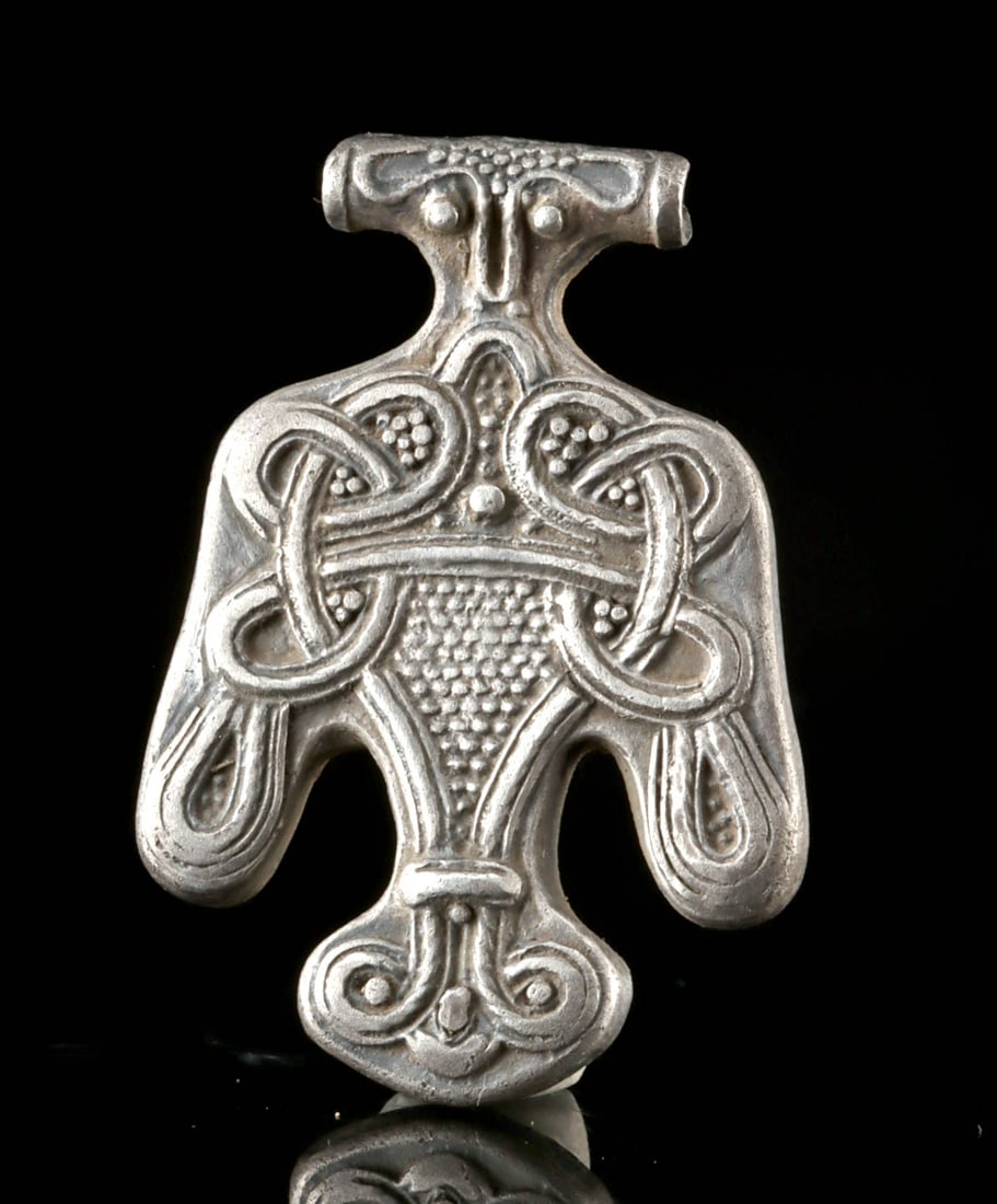 9th C. Viking Silver Falcon Pendant