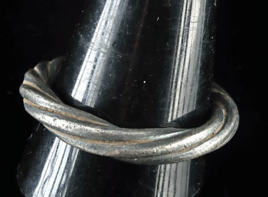 Viking Twisted Silver Ring, High Purity