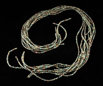 Lot of 9 Egyptian Faience Bead Strands