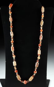Egyptian Faience & Carnelian / Agate Bead Necklace