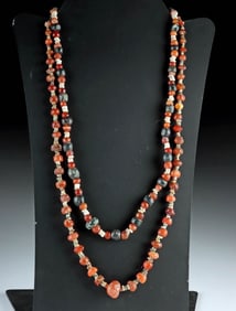 Two Egyptian to Central Asian Ancient Bead Necklaces