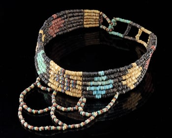 Wearable Ancient Egyptian Faience Bead Choker Necklace