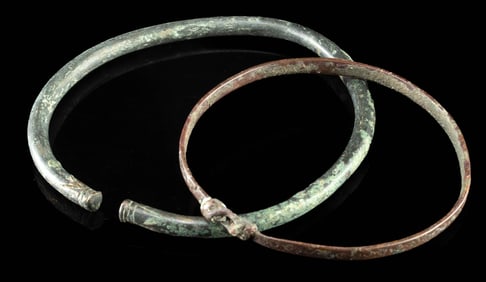 Pair of Thracian & Roman Bronze Bracelets