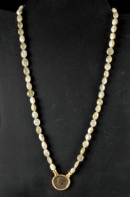 Roman Constantine Coin Necklace & 18K Gold Bezel