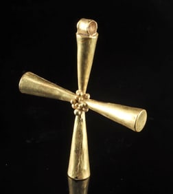 Byzantine Gold Cross Pendant w/ Granulation