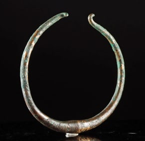 Ancient Iran Luristan Bronze Torque Necklace