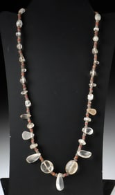 Necklace w/ Ancient Bactrian Translucent Quartz Beads