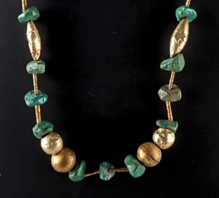 Pre-Columbian Electrum Gold Beaded Necklace