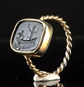 18th C. Georgian Silver Ring w/ Intaglio, Cupid & Time