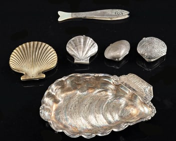 Whimsical 19th C. Victorian Silver Ocean-Theme Trinkets