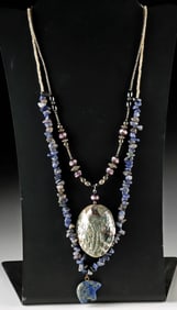 Southwestern Necklaces w/ Abalone & Zuni Lapis Bear