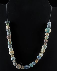 Ancient Glass Bead Necklace - Phoenician & Roman