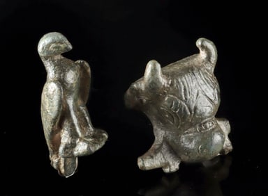Roman Bronze Miniatures - Eagle & Bull's Head
