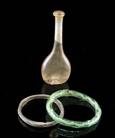 Byzantine Glass Trio - Perfume Flask & Child Bracelets