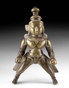 19th C. Indian Brass Male Rider Figure - Shiva