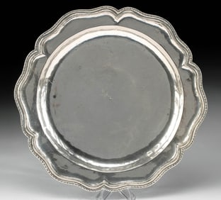 Early English Silver Serving Plate - 421 grams