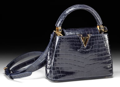 Louis Vuitton Capucines BB Navy Blue Crocodile Full Set
