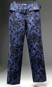 PRADA NY019 Embellished Brocade Trousers w/ Belt