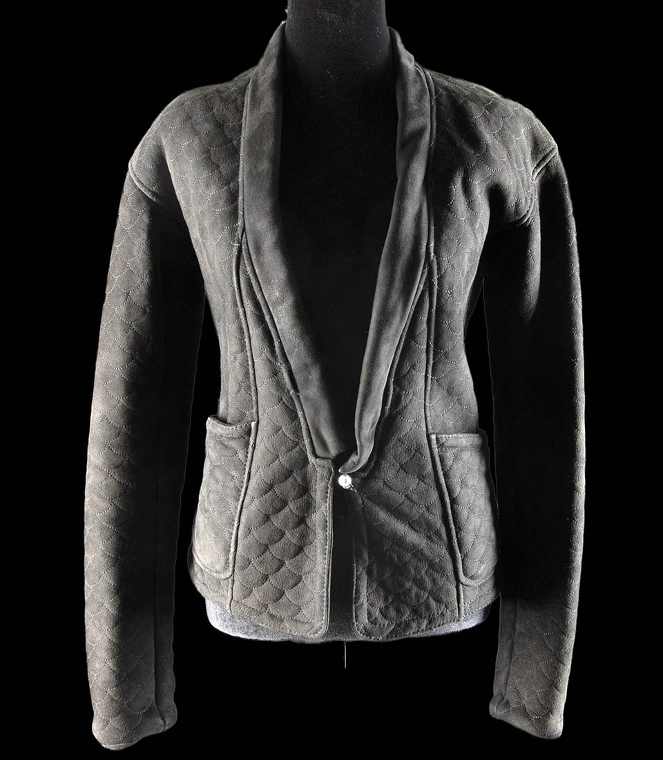 YSL Rive Gauche Quilted Suede Shawl-Collar Jacket (1 of 3)