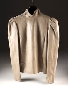 Alexander Arutyunov Beige Leather High-Neck Top